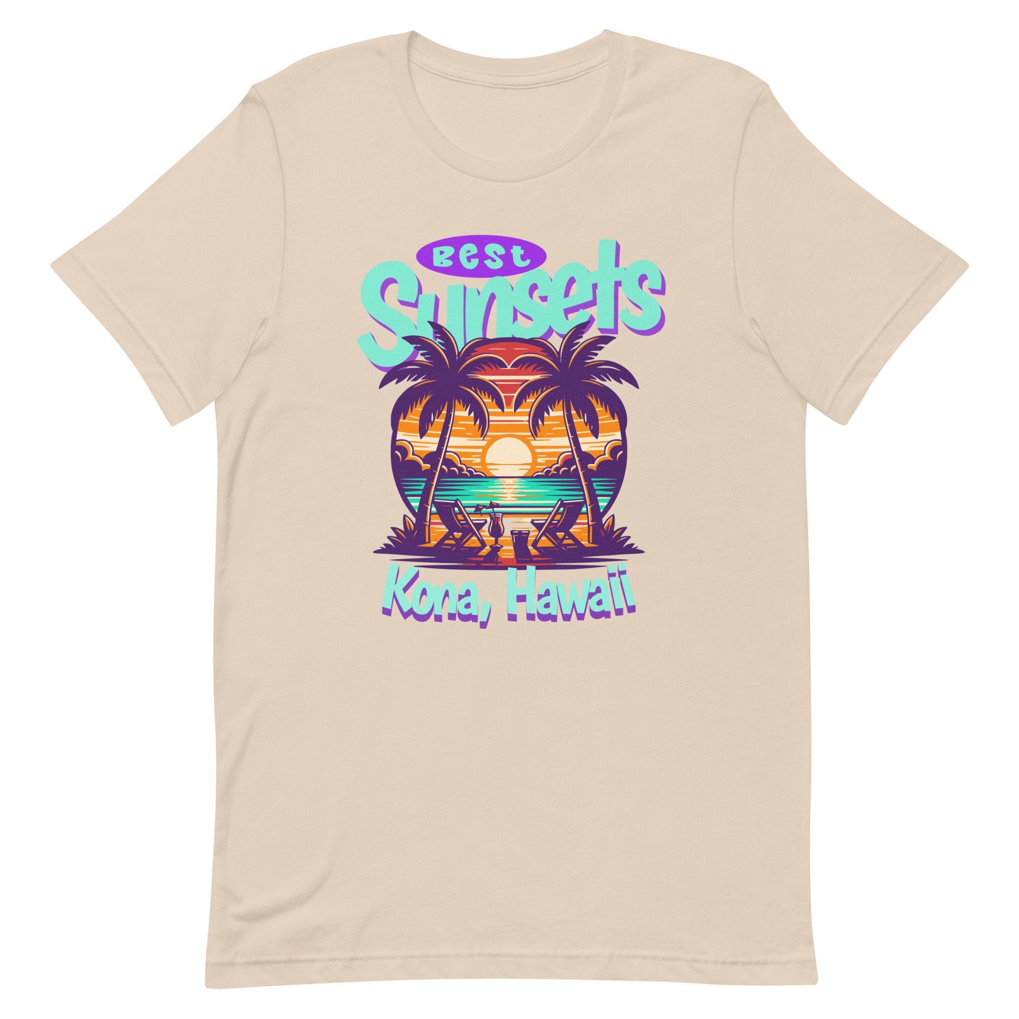 Kona Sunset Shirt: Hawaii Graphic Tee, Tropical Vacation Gift