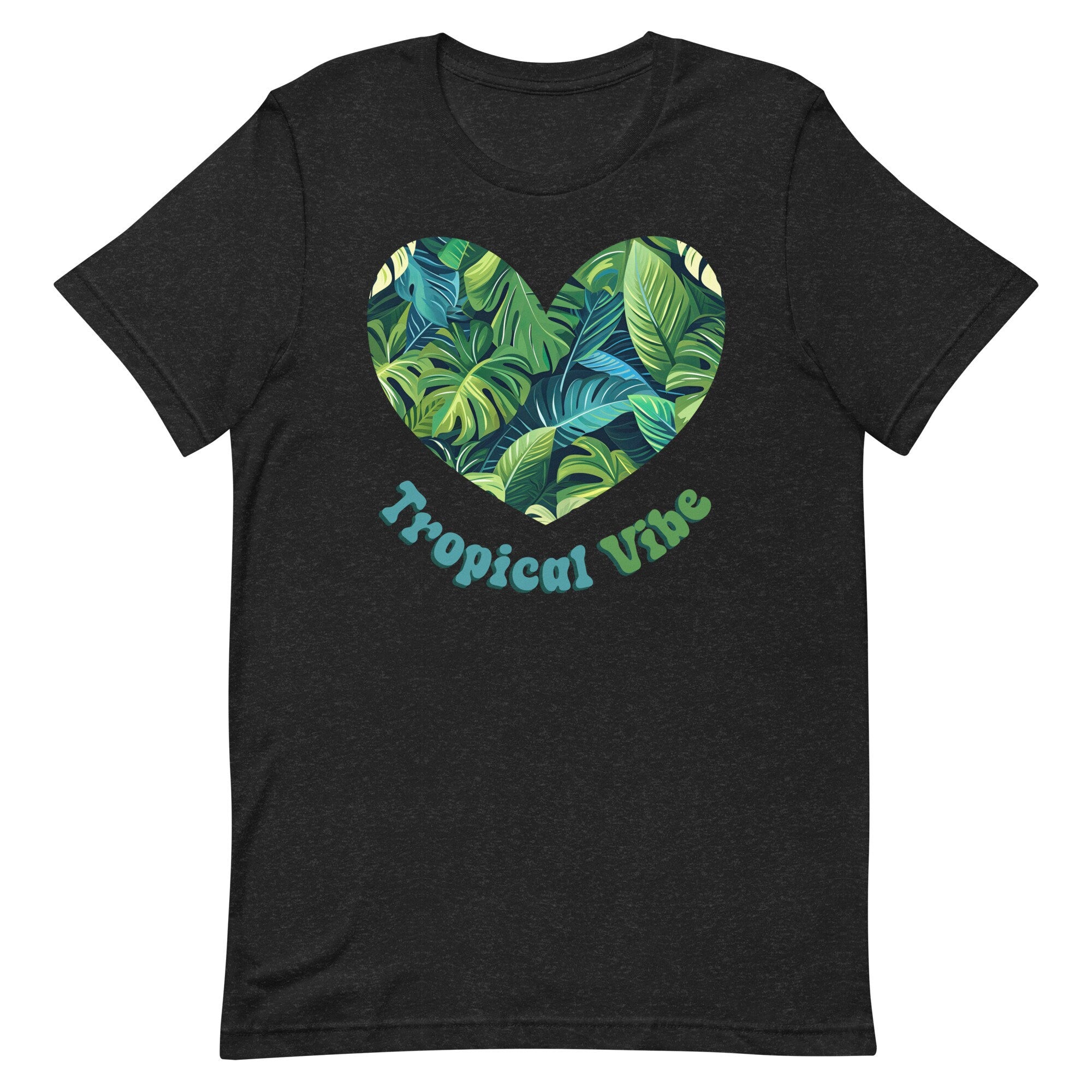 Tropical Leaves Heart T-Shirt: Hawaii Jungle Vibe Tee