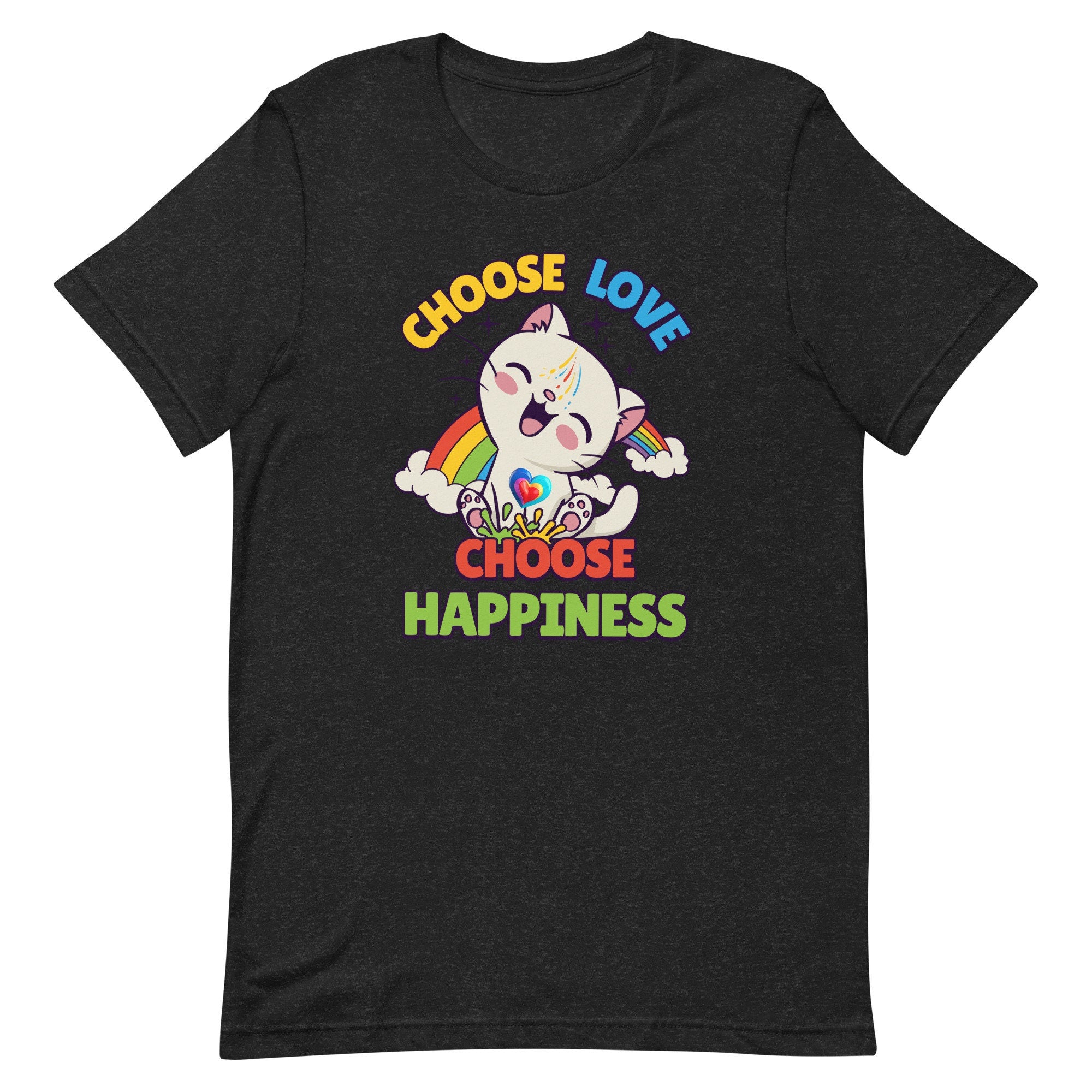 Cat Happiness Rainbow Love Choose Shirt, LGBT Cat Lover Tshirt