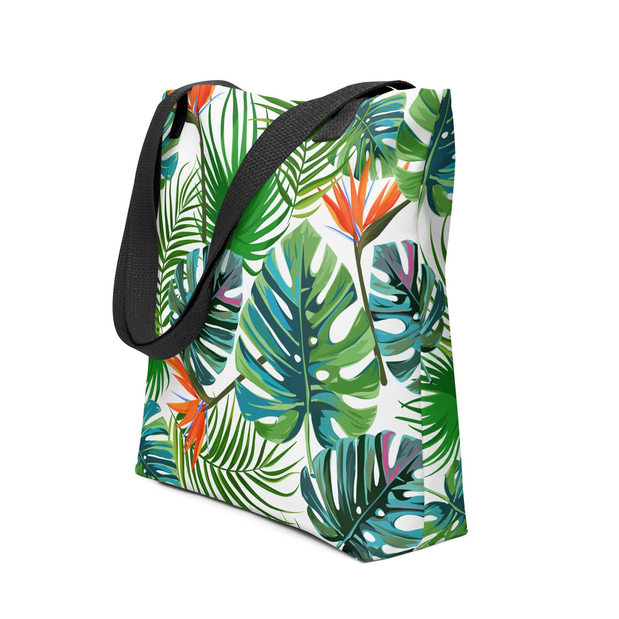 Tropical Leaves Tote Bag: Hawaii Monstera Print