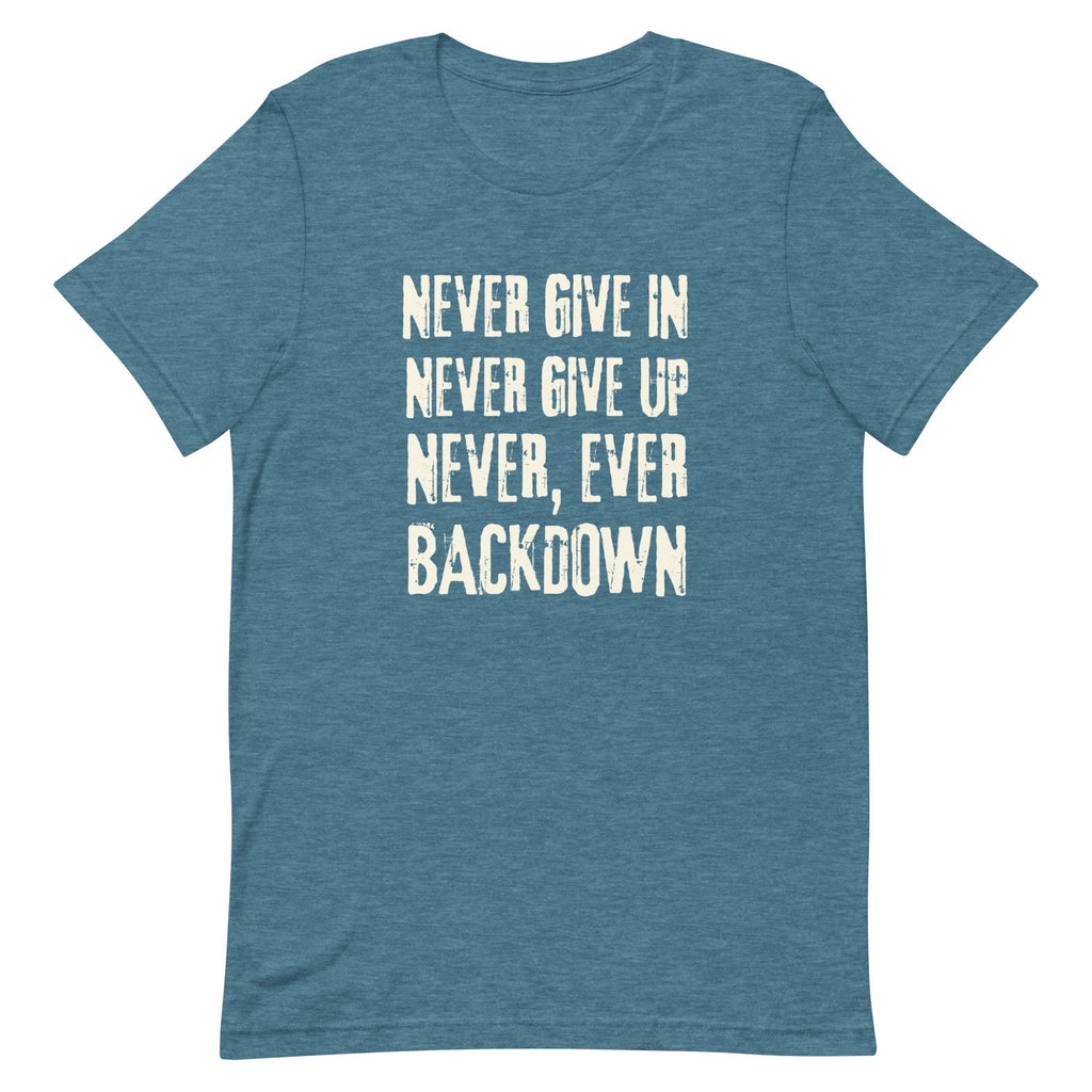 Never Give Up Shirt: Mens Conservative Patriot Tee