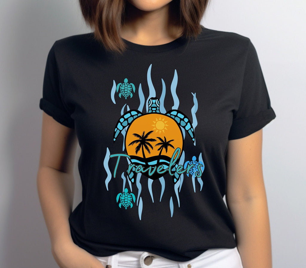 Tropical Sea Turtles T-Shirt: Hawaii Beach Summer Tee