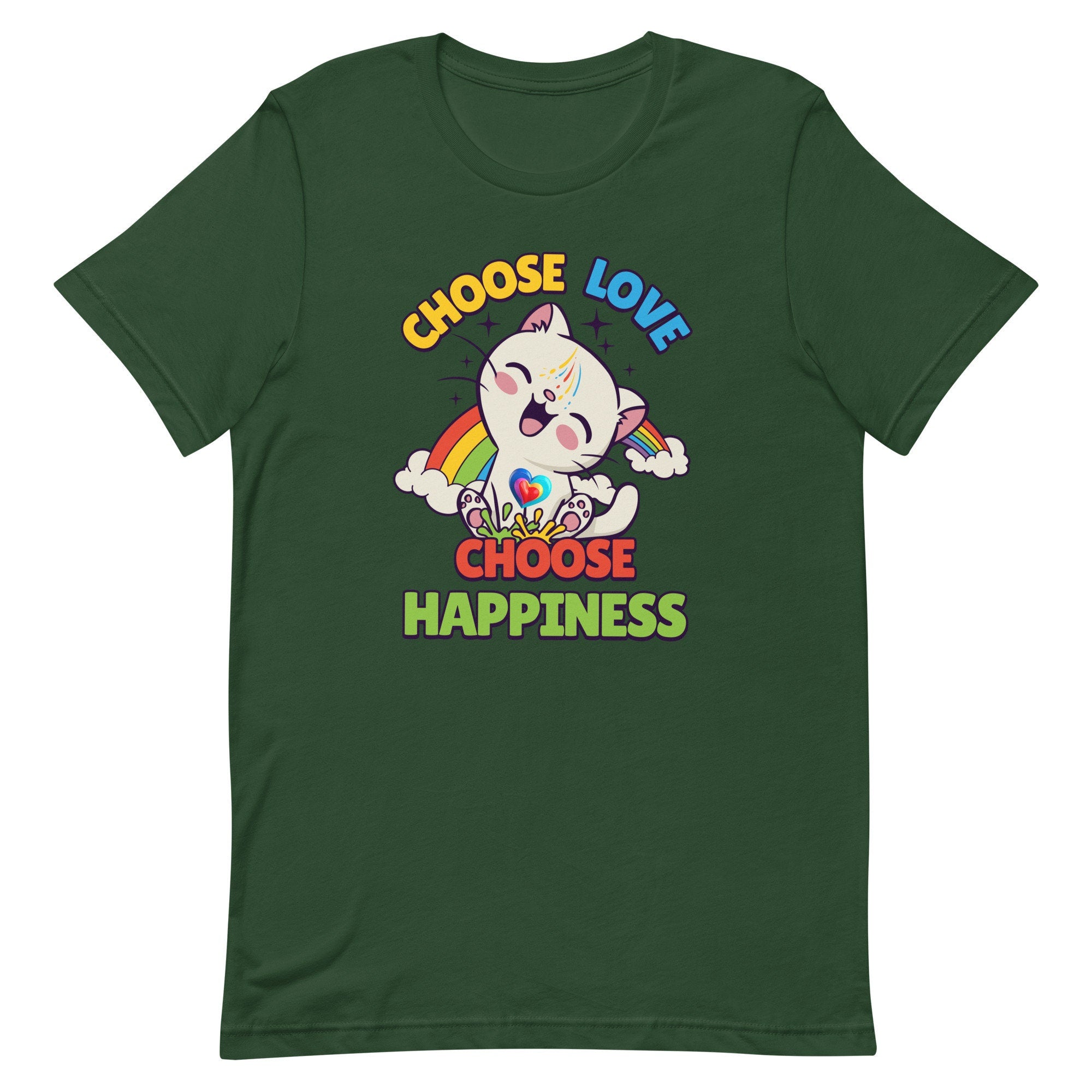 Cat Happiness Rainbow Love Choose Shirt, LGBT Cat Lover Tshirt