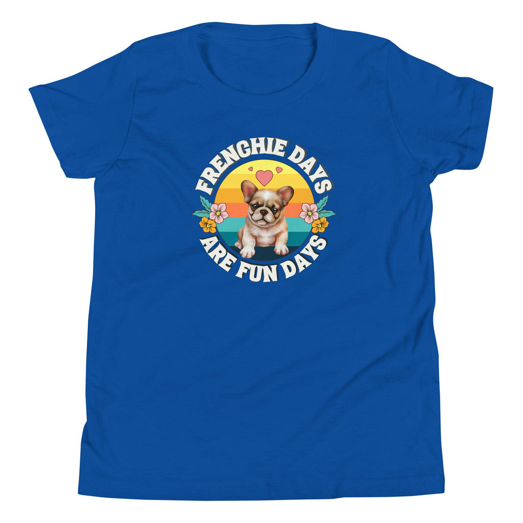 French Bulldog Youth Shirt, Frenchie Dog Lover Tee, Fun Days Graphic Top