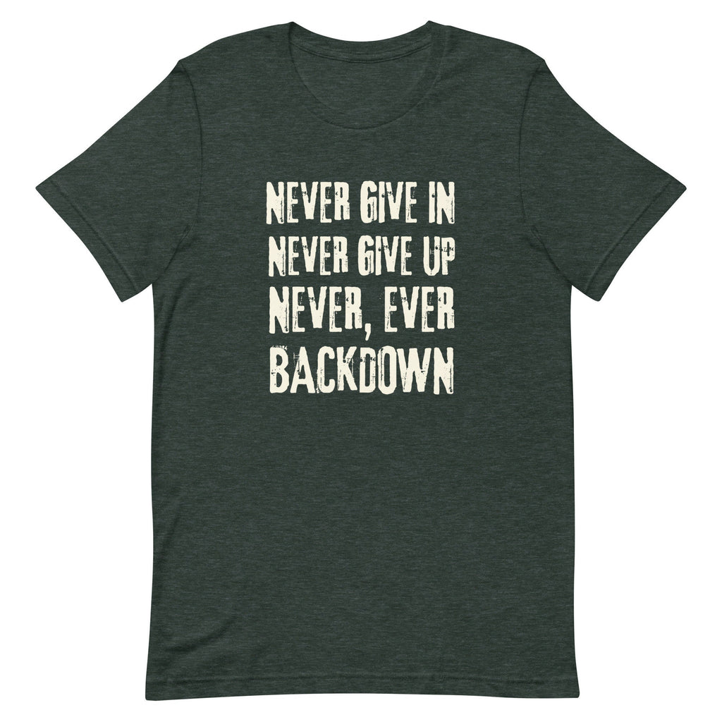 Never Give Up Shirt: Mens Conservative Patriot Tee