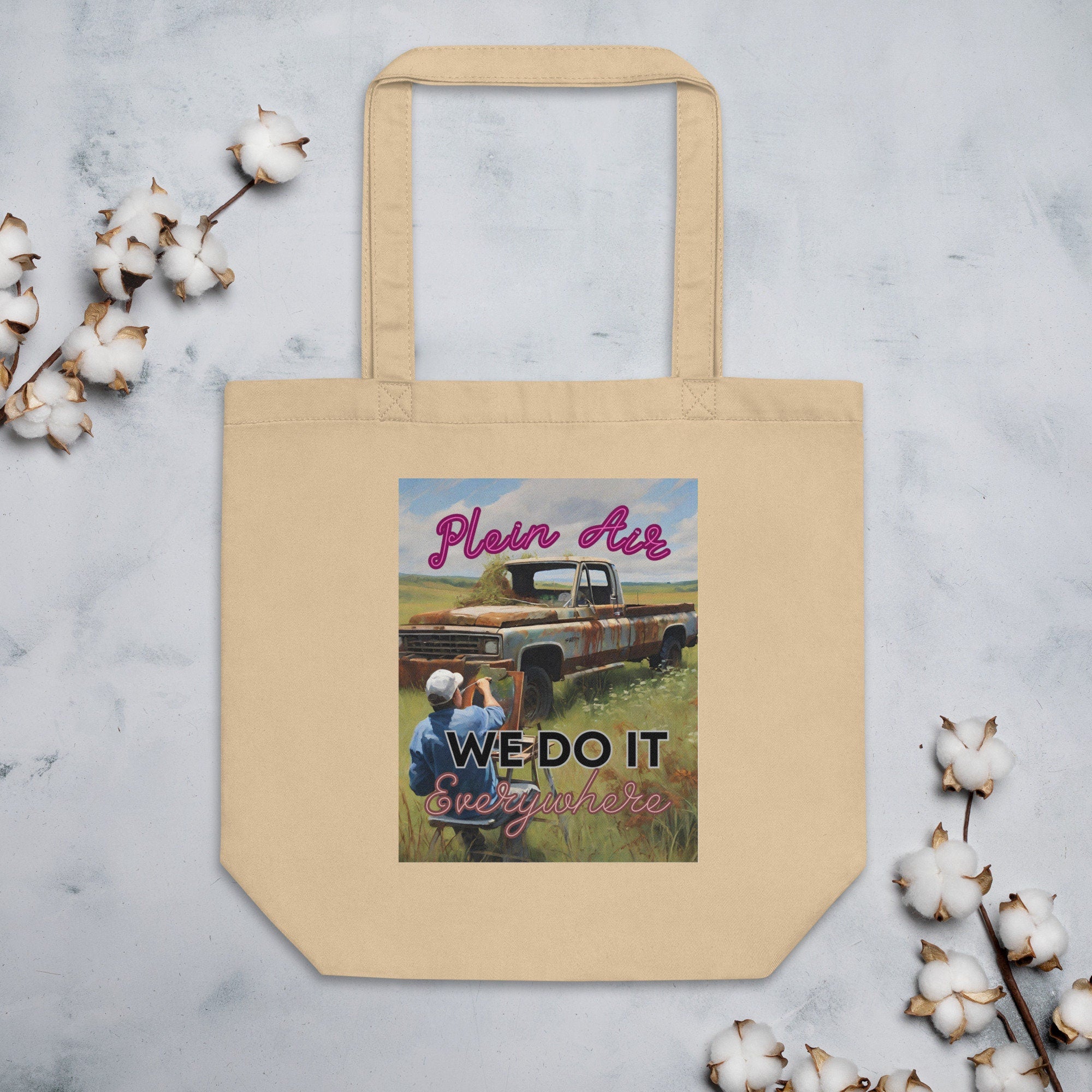 Plein Air Painting Tote Bag: Artist Cotton Eco Tote