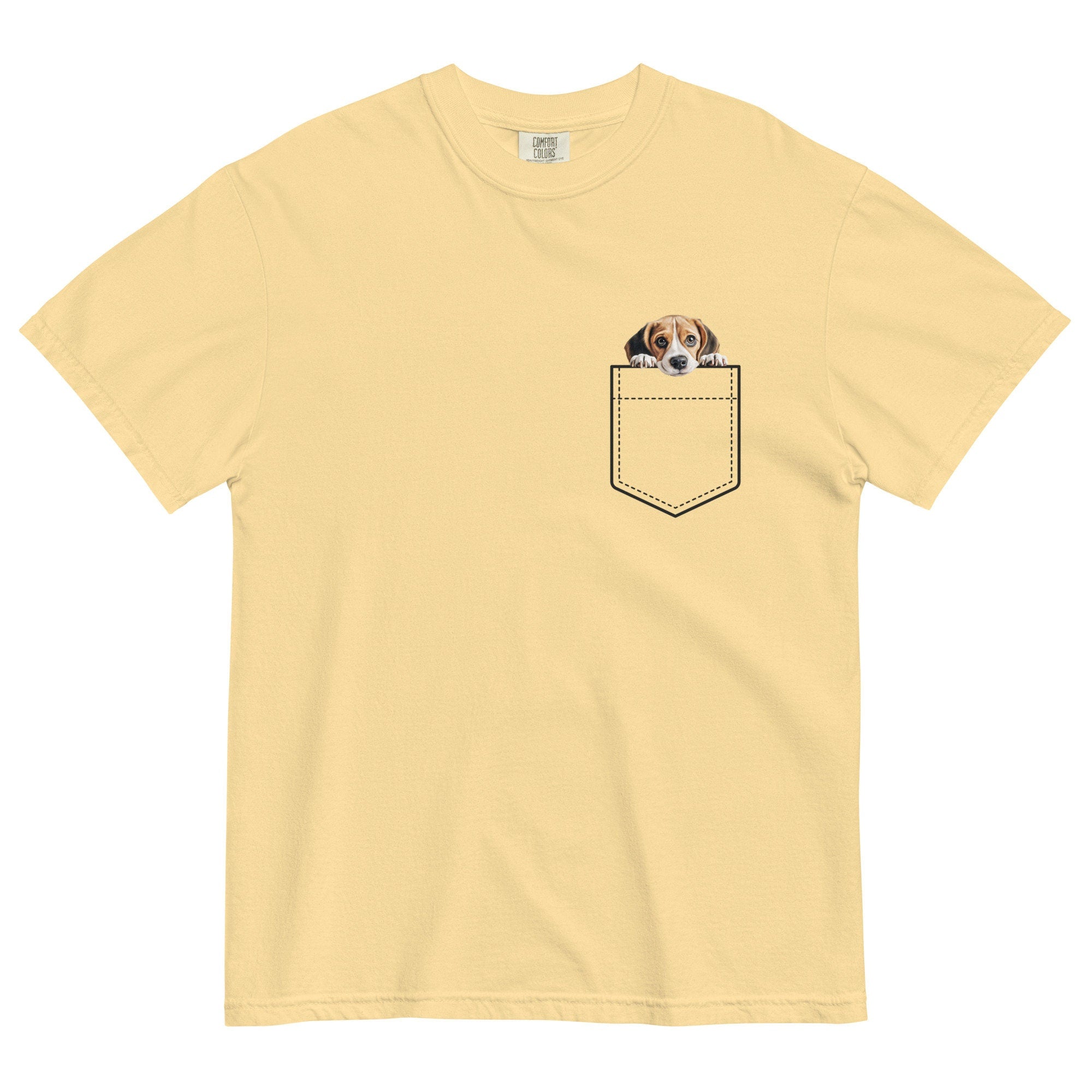 Personalized Beagle Puppy Shirt: Comfort Colors Pocket Tee