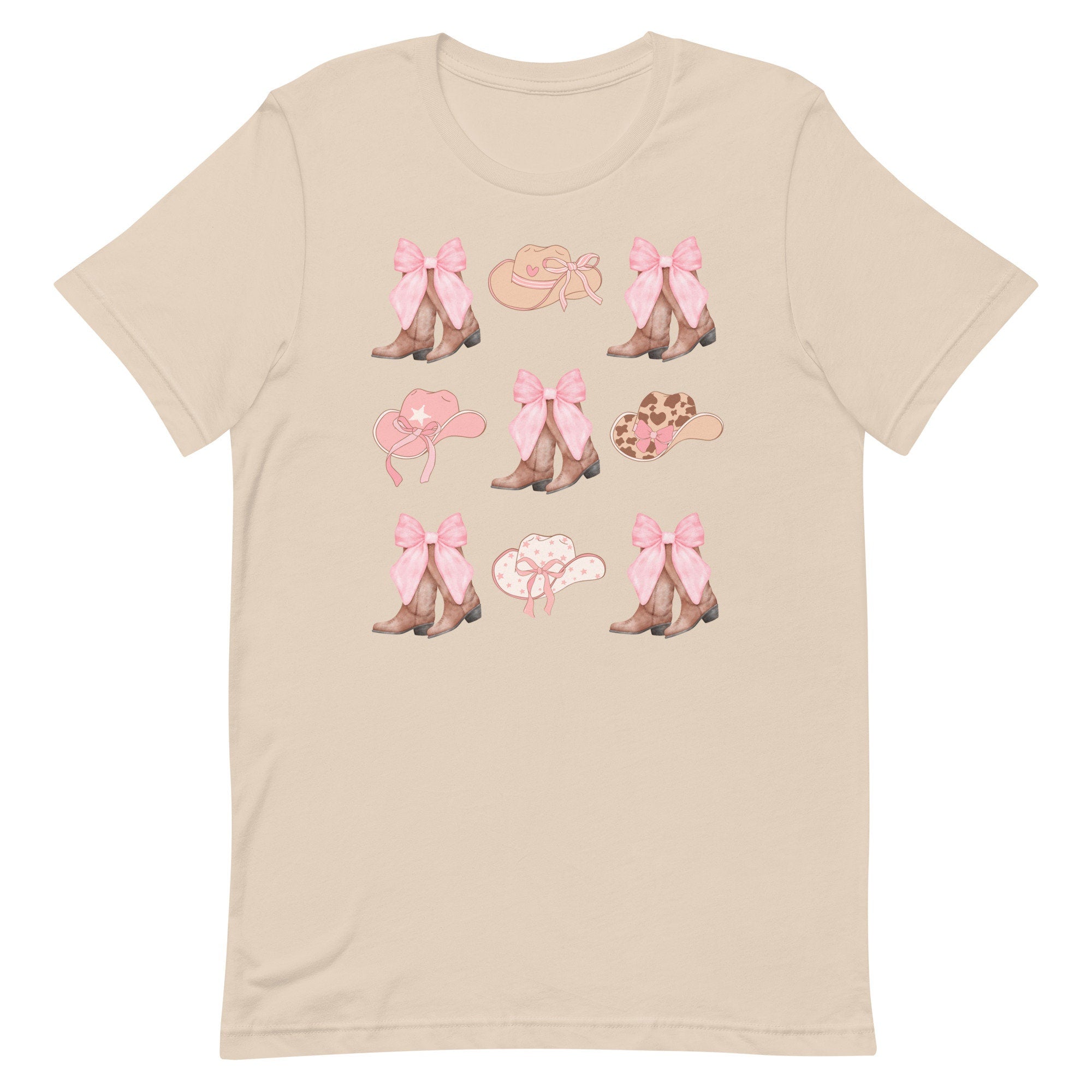 Pink Bows Western Shirt: Coquette Cowgirl Boots Tee