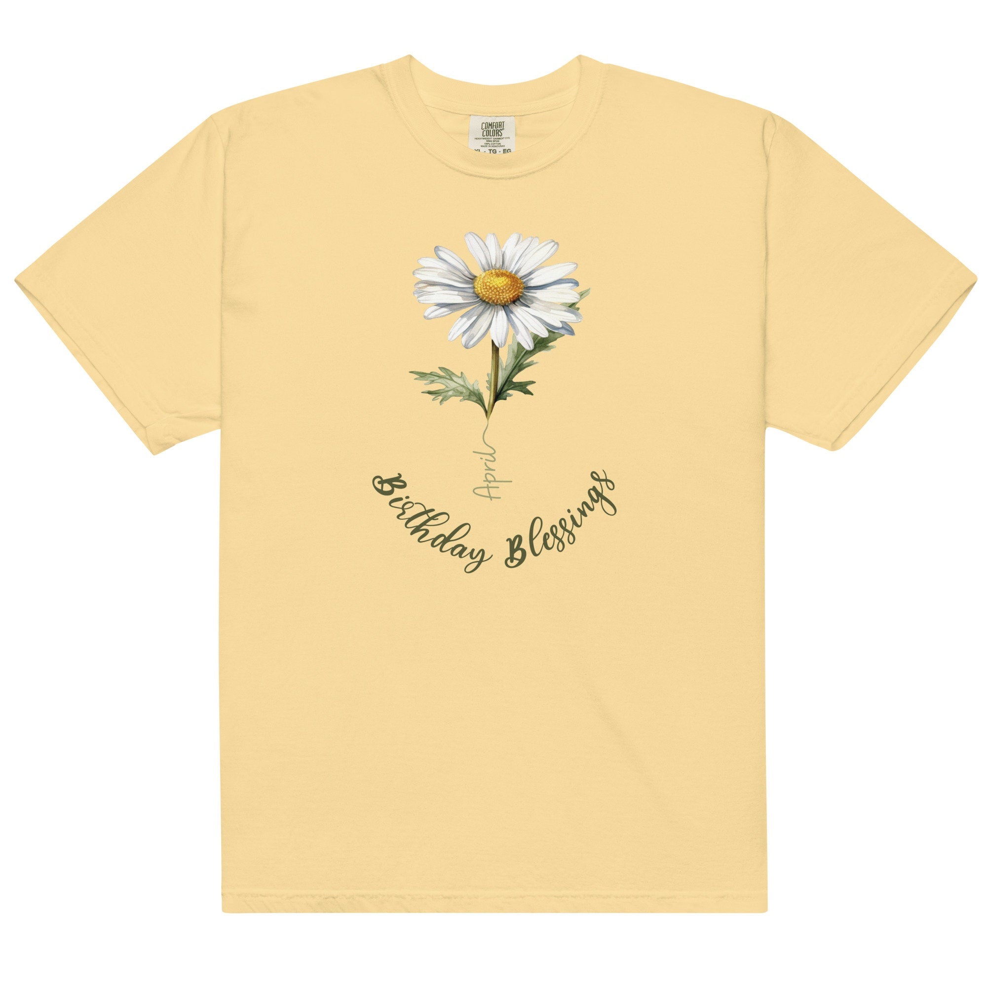 April Birthday Shirt, April Daisy Birthday tee, gift for April Birthday Comfort Colors Daisy tee