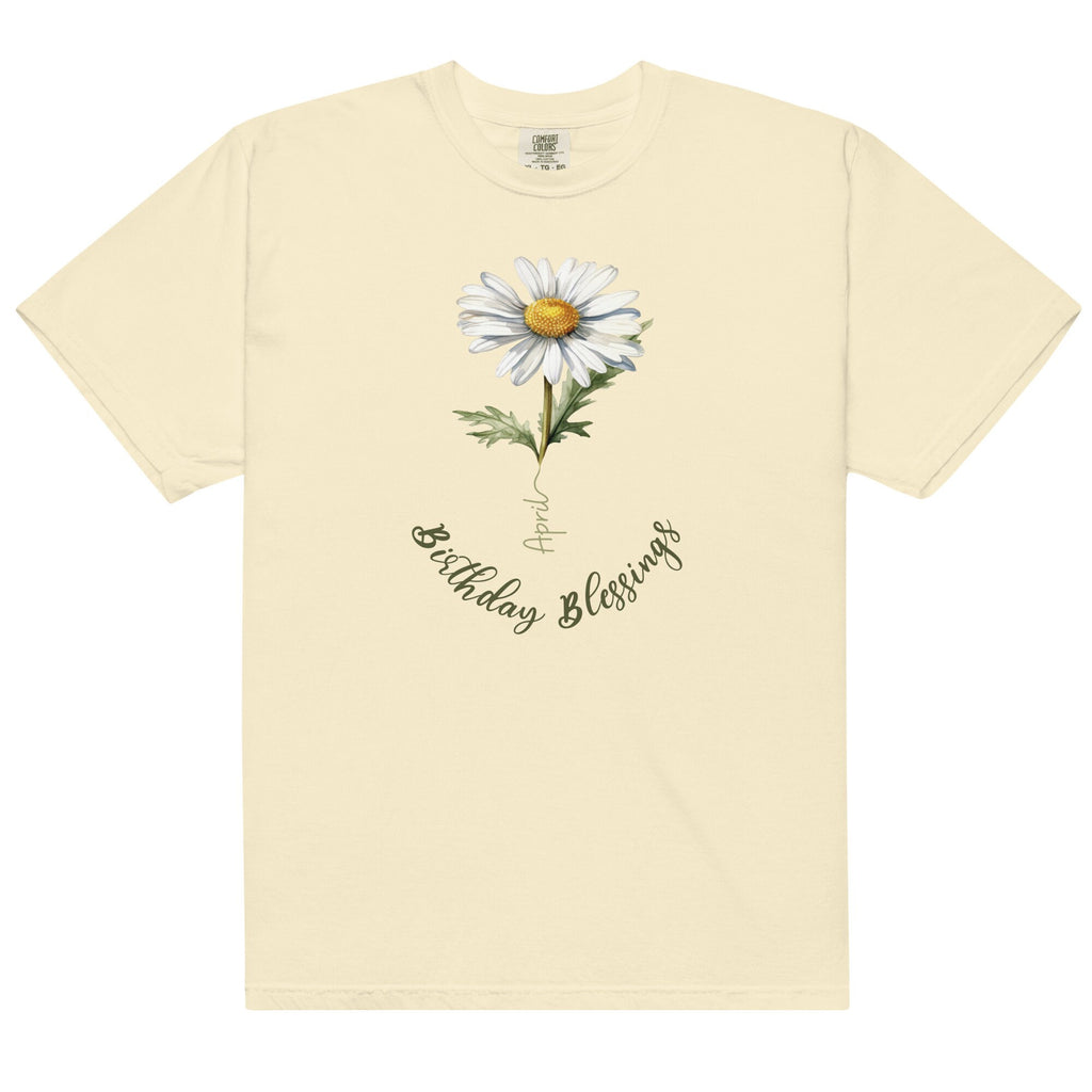 April Birthday Shirt, April Daisy Birthday tee, gift for April Birthday Comfort Colors Daisy tee