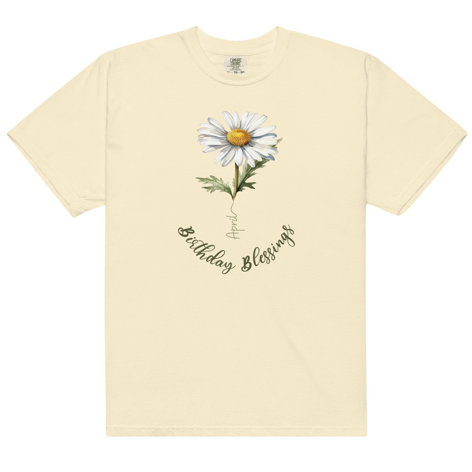 April Birthday Shirt, April Daisy Birthday tee, gift for April Birthday Comfort Colors Daisy tee