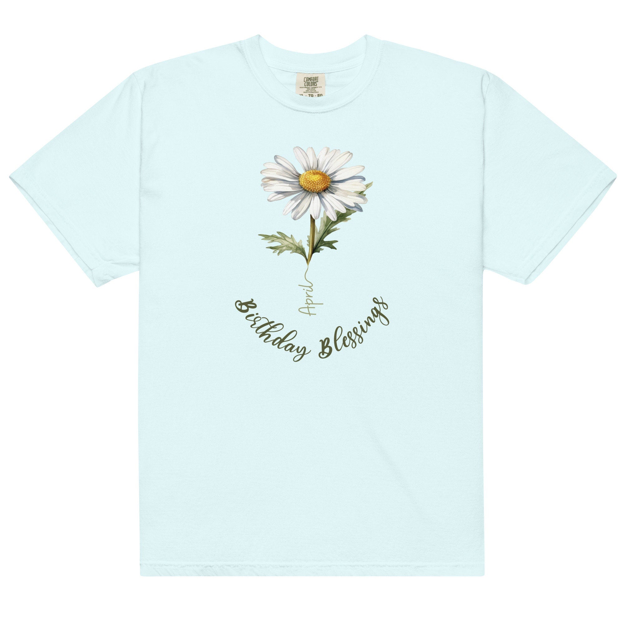 April Birthday Shirt, April Daisy Birthday tee, gift for April Birthday Comfort Colors Daisy tee