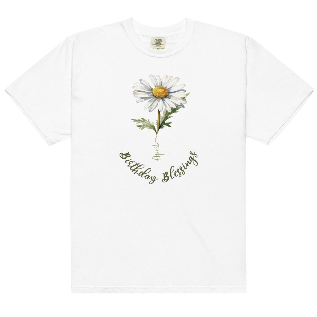 April Birthday Shirt, April Daisy Birthday tee, gift for April Birthday Comfort Colors Daisy tee