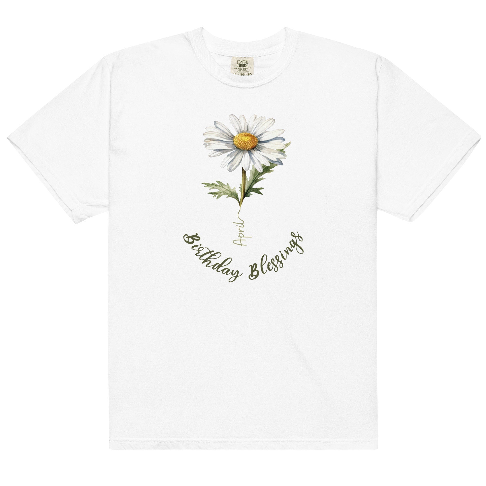 April Birthday Shirt, April Daisy Birthday tee, gift for April Birthday Comfort Colors Daisy tee