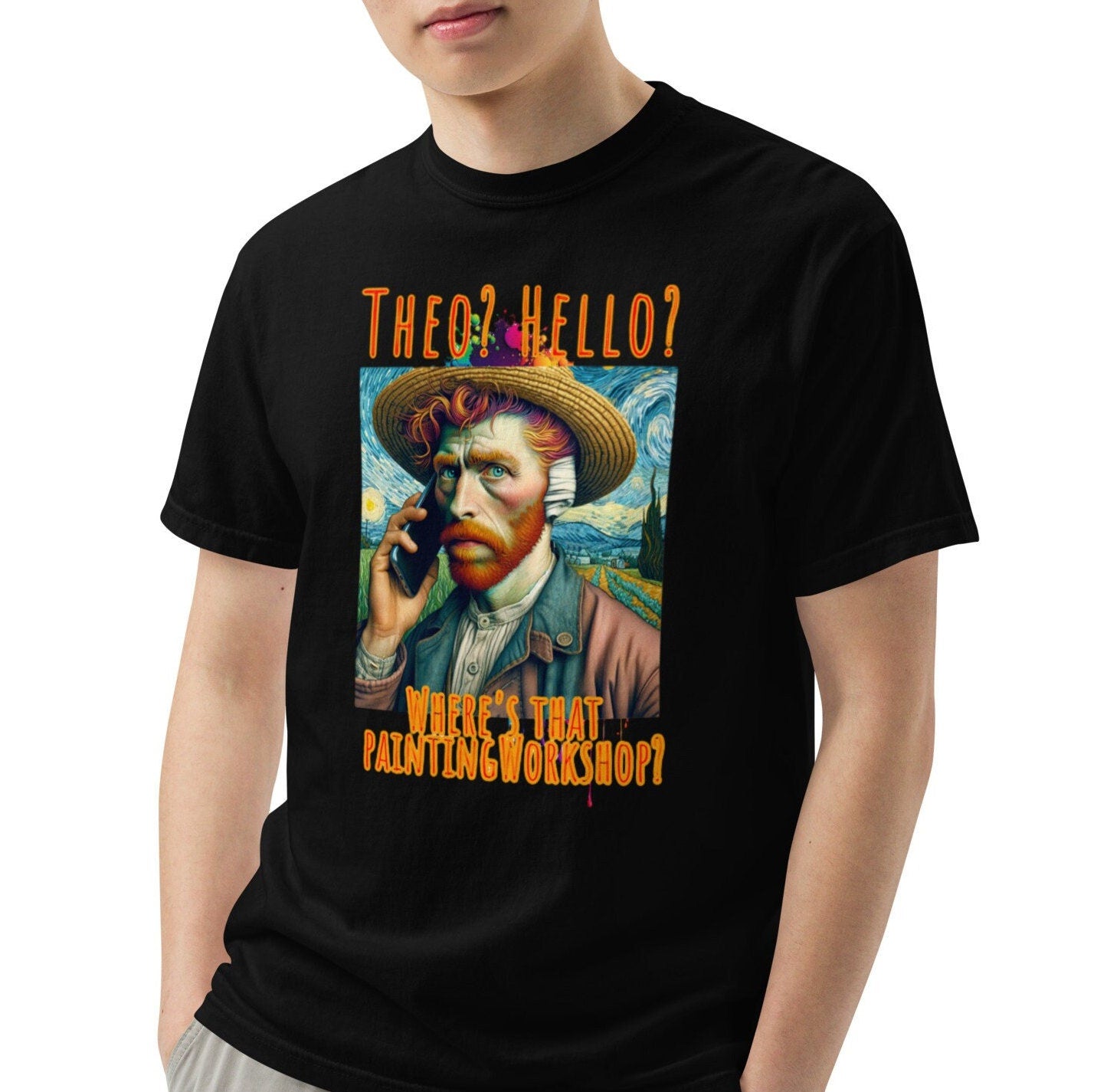 Funny Van Gogh Starry Night Comfort Colors T-shirt - Gift for Artist