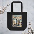 Plein Air Painting Tote Bag: Artist Beach Scene, Organic Cotton