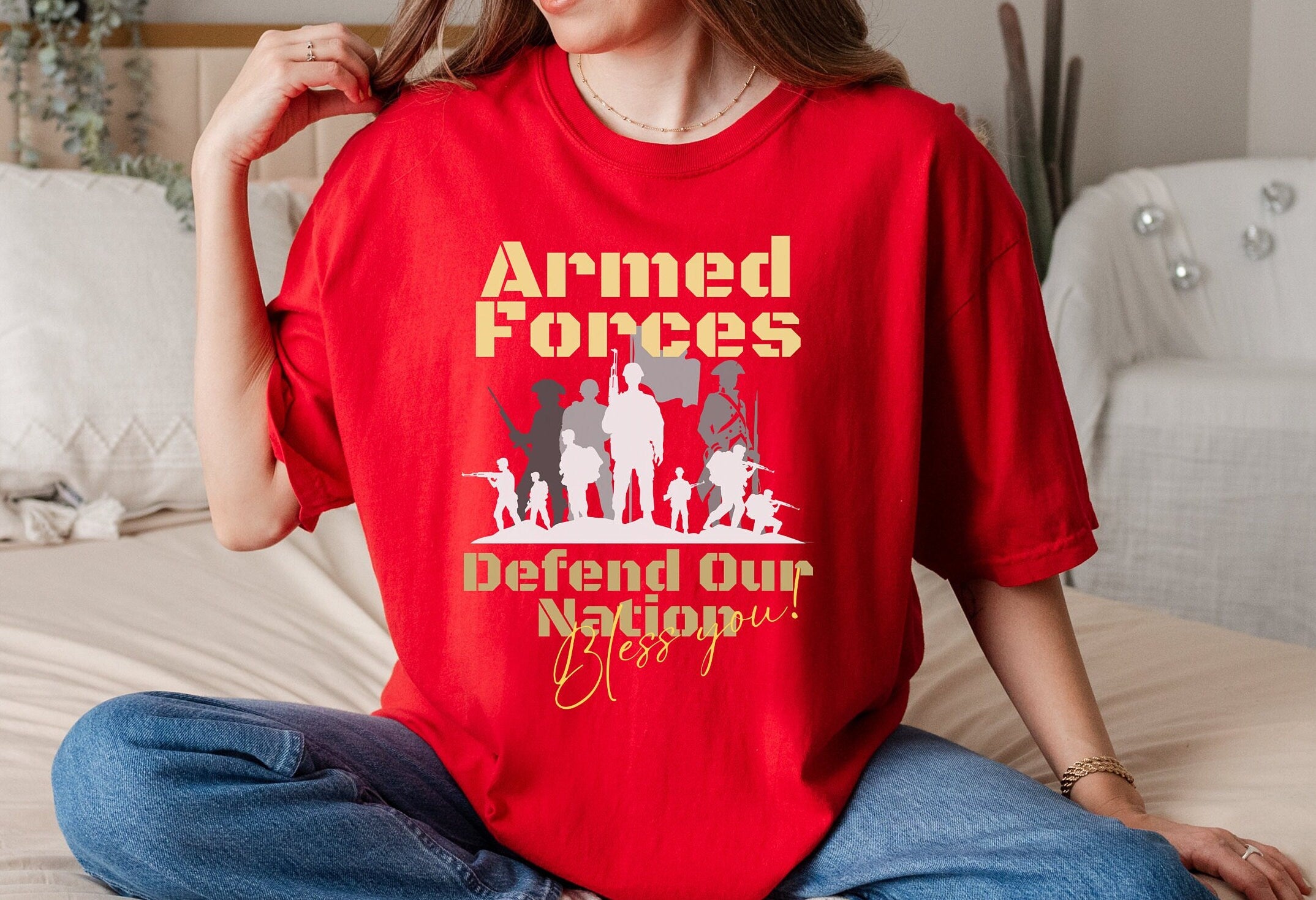 Comfort Colors Armed Forces Shirt, American military shirt, Military USA Tees, gift for military, gift for Veteran, Father's Day gift