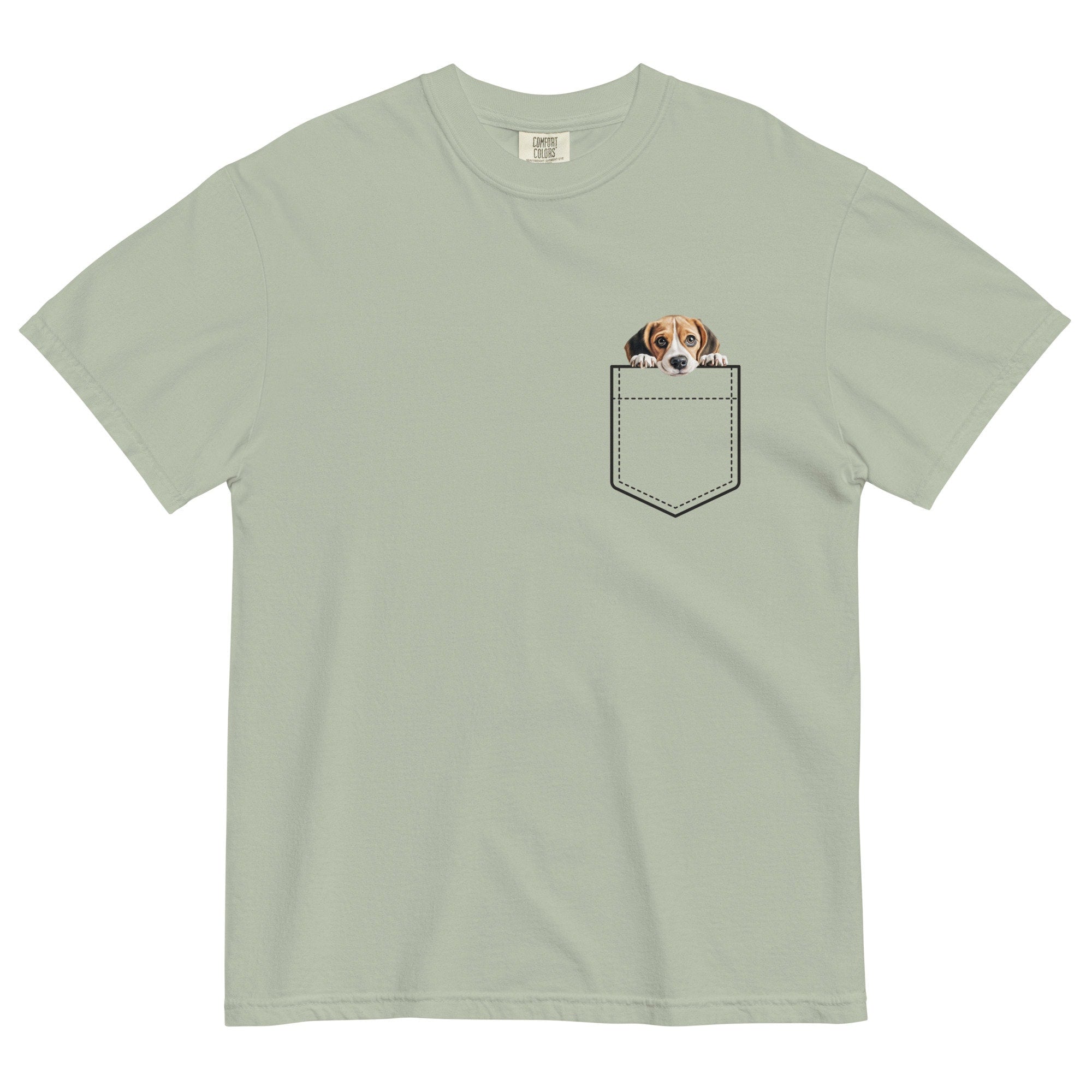 Personalized Beagle Puppy Shirt: Comfort Colors Pocket Tee