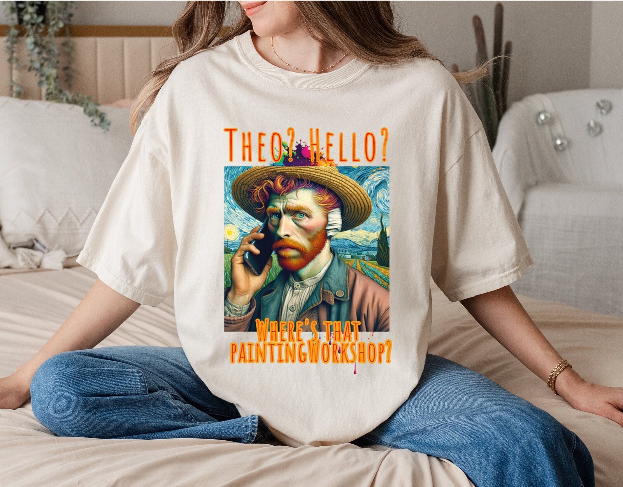 Funny Van Gogh Starry Night Comfort Colors T-shirt - Gift for Artist
