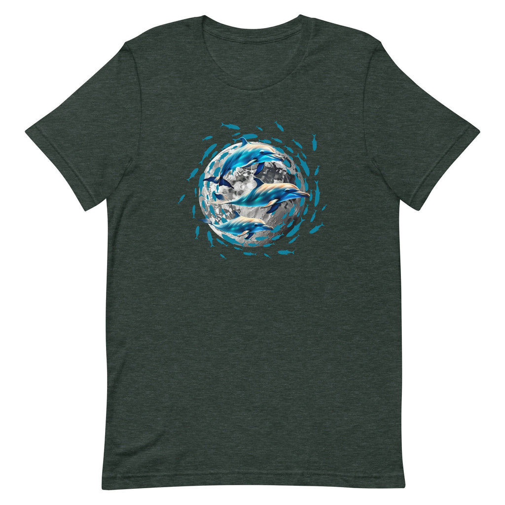 Dolphin Moon T-Shirt: Ocean Lover Gift, Unisex Tee