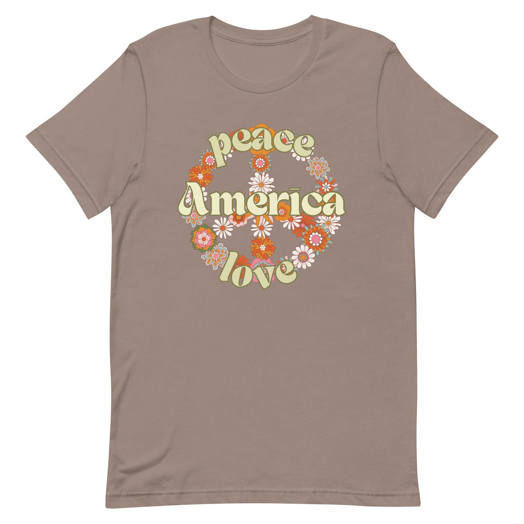 Retro Peace Sign America T-Shirt: Groovy American Tee