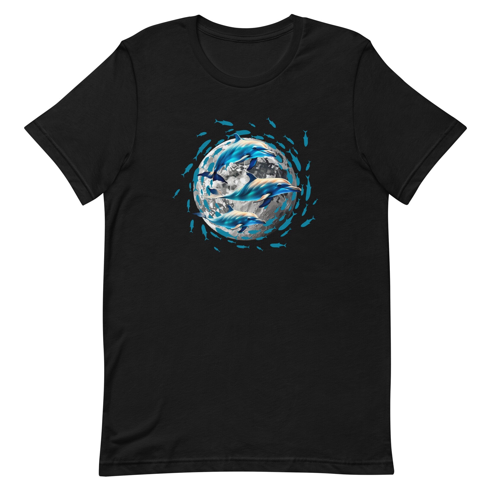 Dolphin Moon T-Shirt: Ocean Lover Gift, Unisex Tee