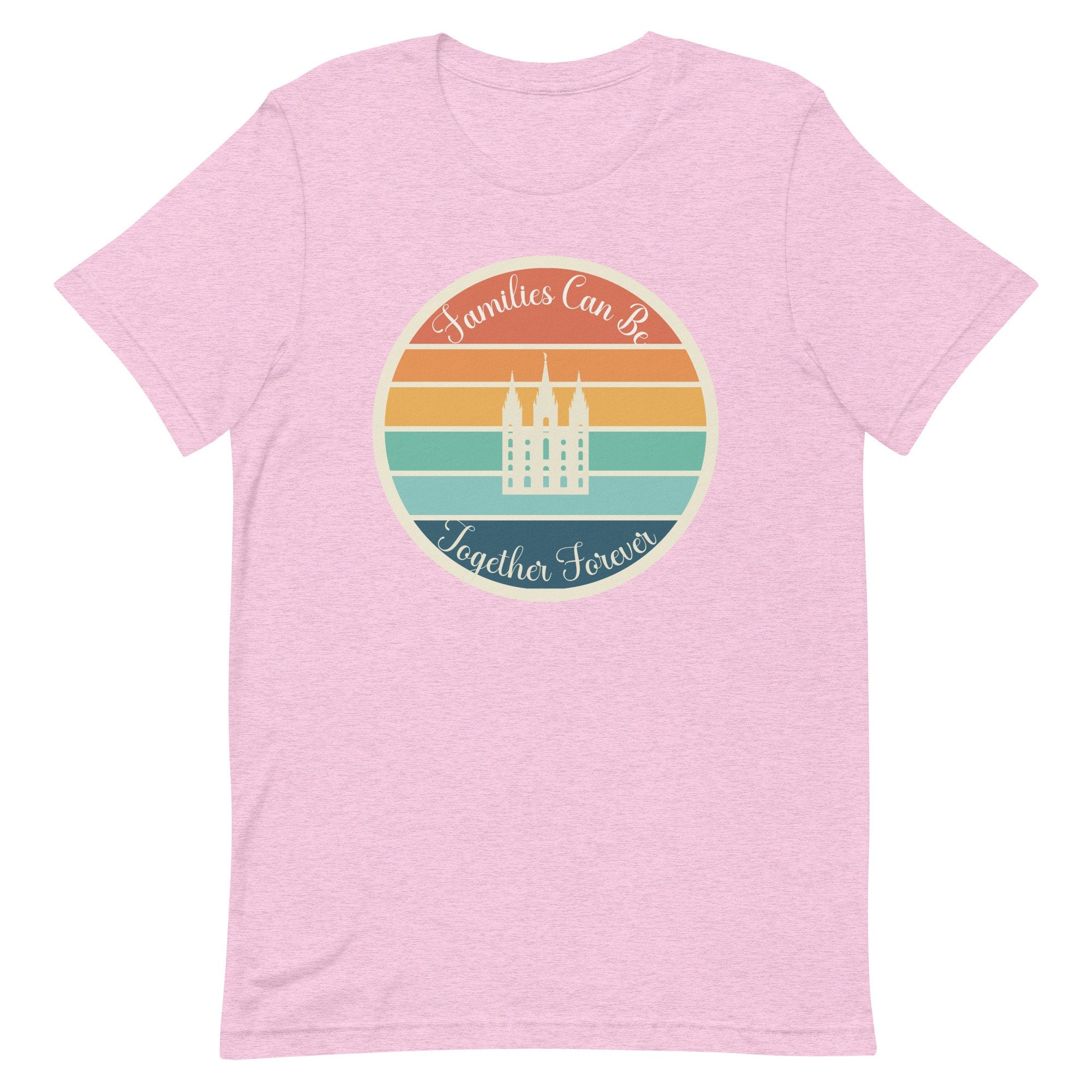 LDS Shirt Retro sunset LDS Temple Families Can Be Together Forever t-shirt unisex