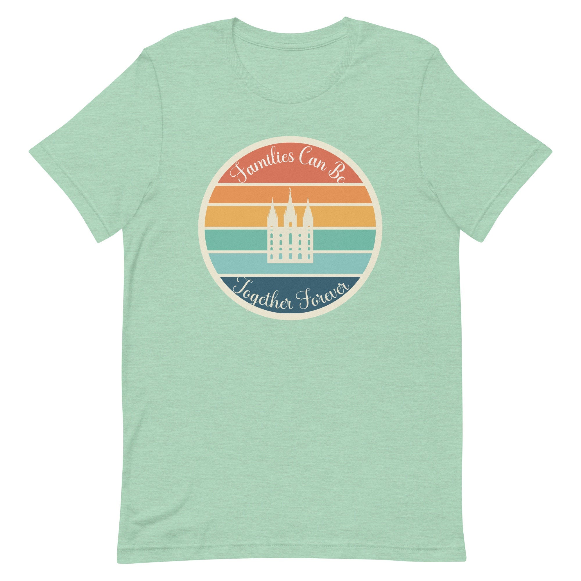 LDS Shirt Retro sunset LDS Temple Families Can Be Together Forever t-shirt unisex