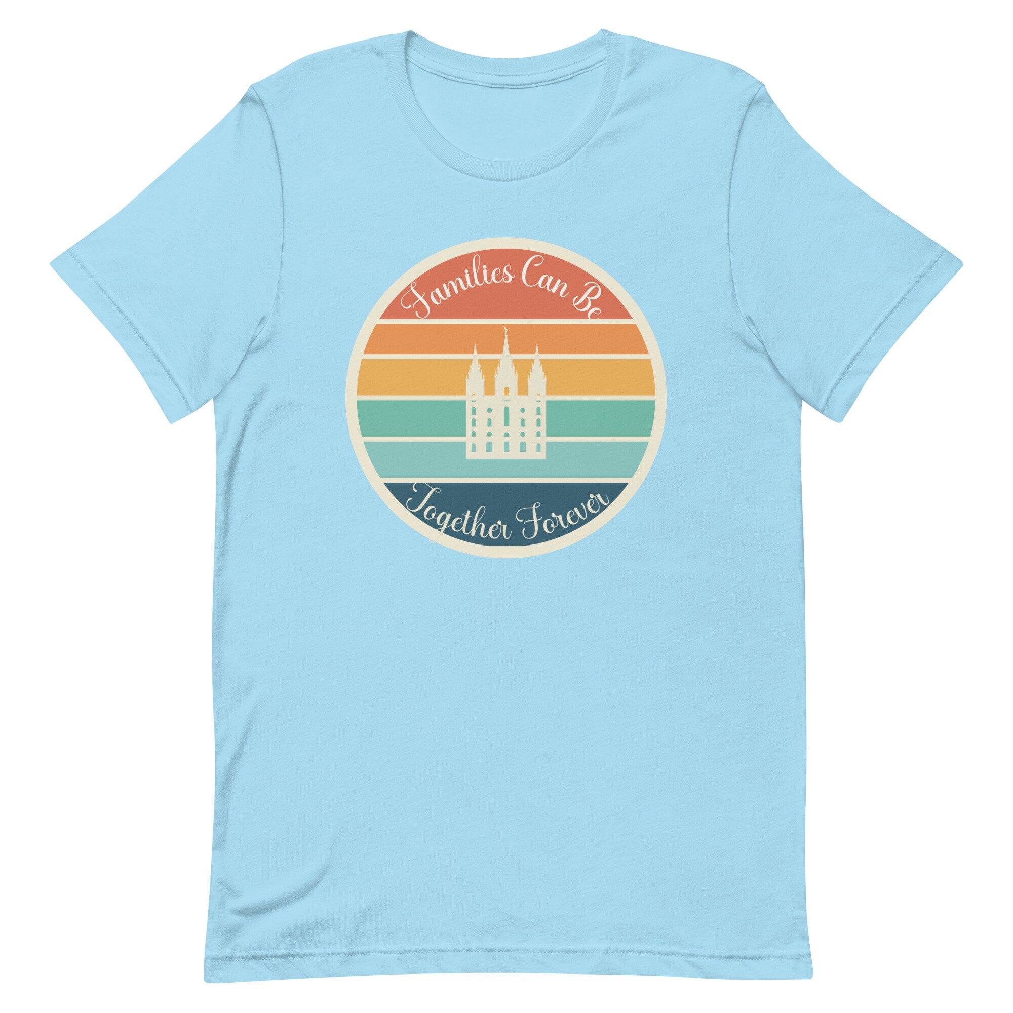 LDS Shirt Retro sunset LDS Temple Families Can Be Together Forever t-shirt unisex
