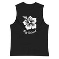 Big Island Muscle Shirt, Big Island of Hawaii hibiscus muscle tank, Unisex hibiscus minimalistic tank top