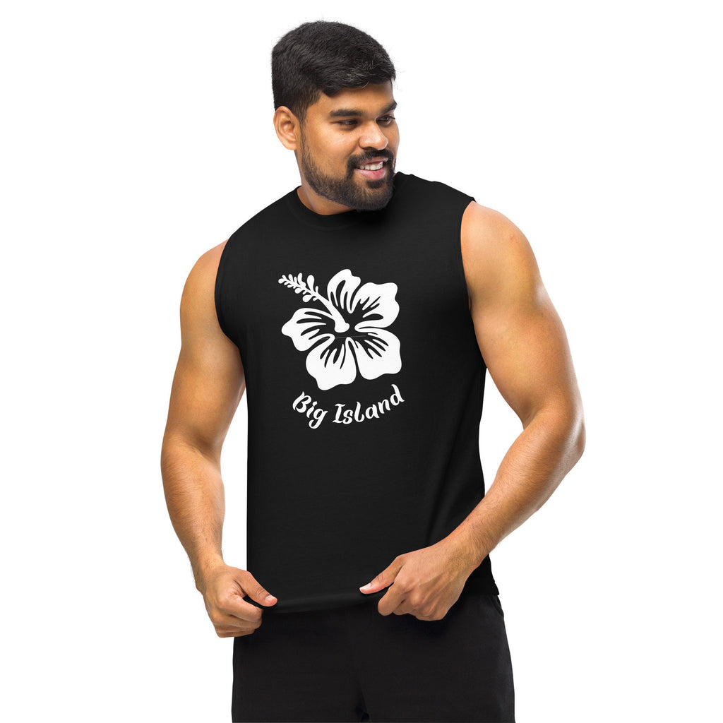 Big Island Hawaii Muscle Shirt: Unisex Hibiscus Tank Top