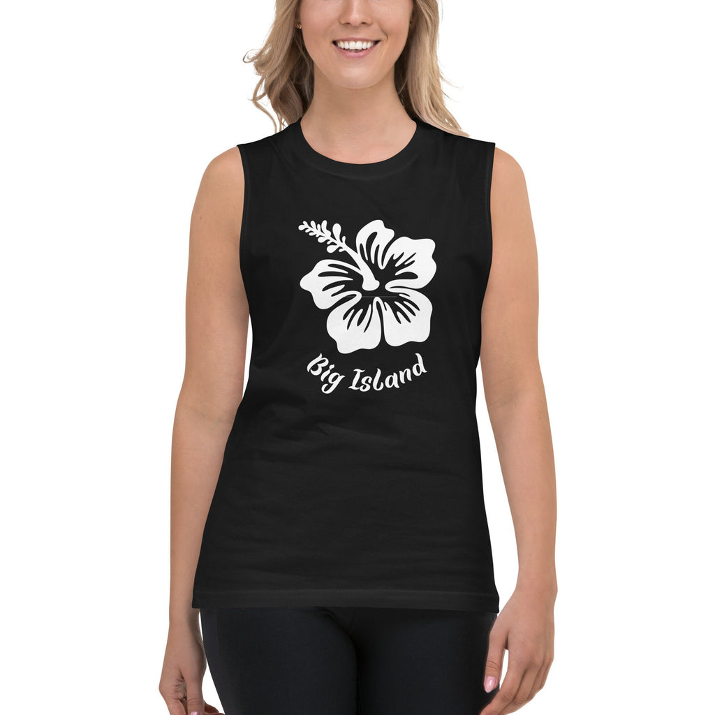 Big Island Hawaii Muscle Shirt: Unisex Hibiscus Tank Top