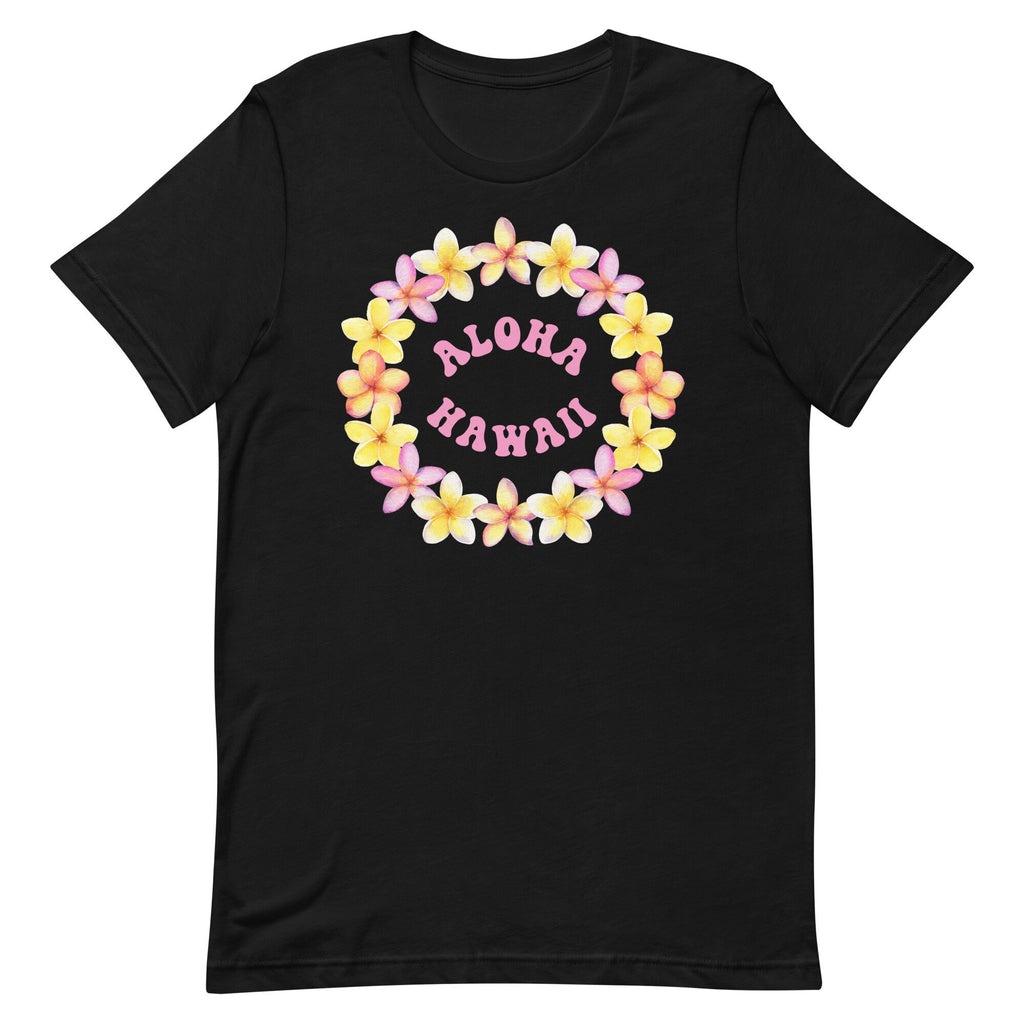 Plumeria Lei T-Shirt: Aloha Hawaii Tropical Flower Tee