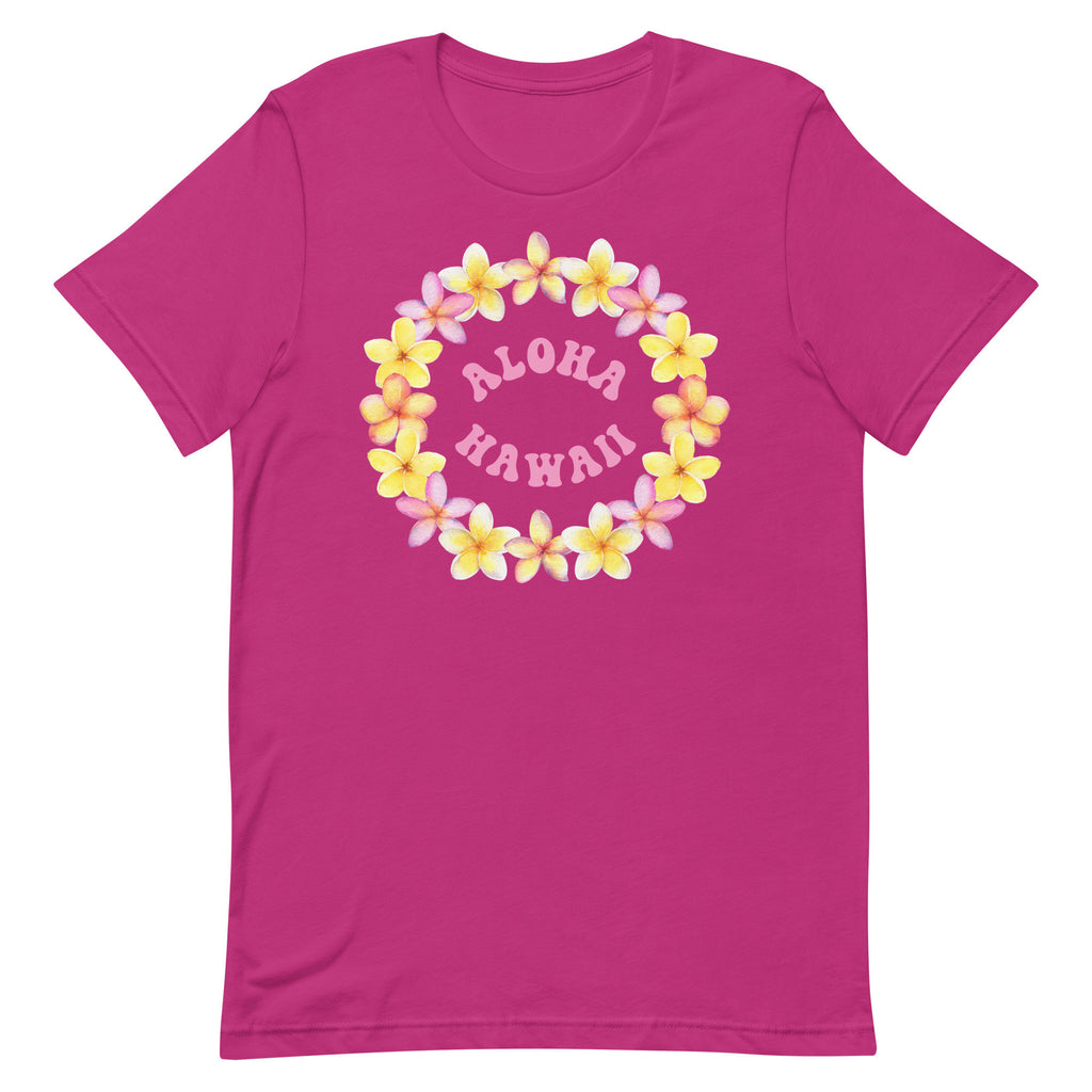 Plumeria Lei T-Shirt: Aloha Hawaii Tropical Flower Tee