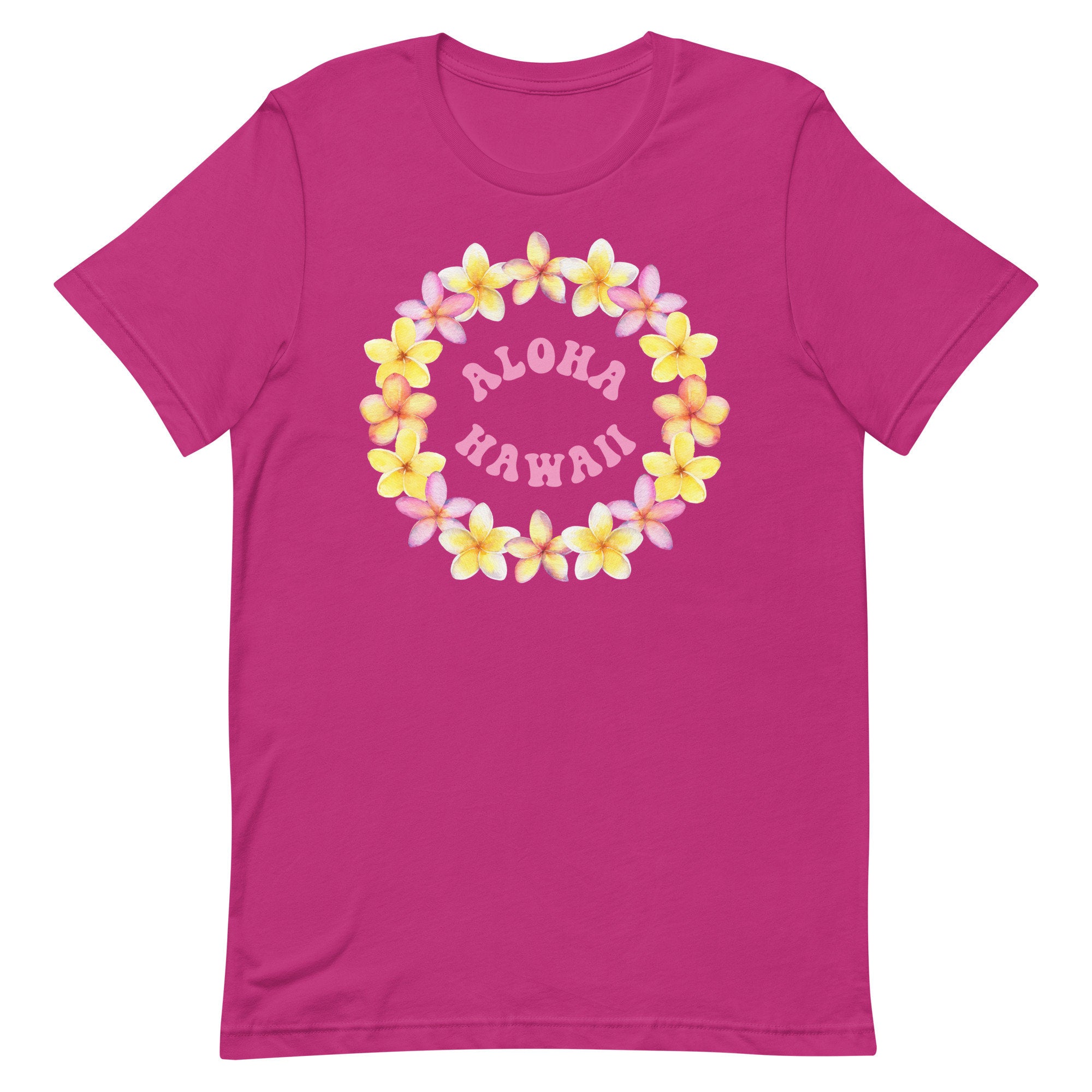 Plumeria Lei T-Shirt: Aloha Hawaii Tropical Flower Tee