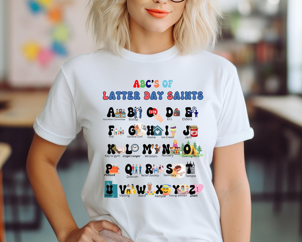 LDS Alphabet Shirt: Latter-day Saints ABCs Gift Tee