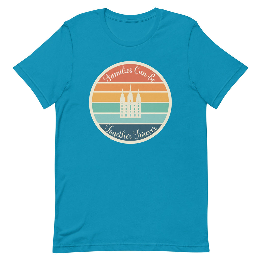 LDS Shirt Retro sunset LDS Temple Families Can Be Together Forever t-shirt unisex