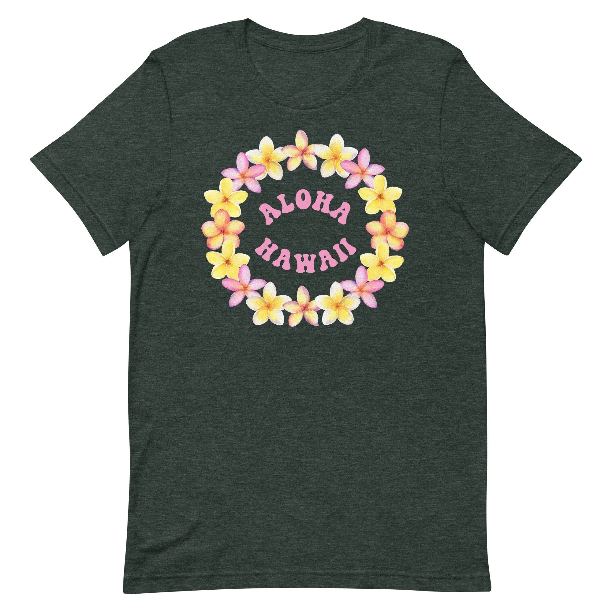Plumeria Lei T-Shirt: Aloha Hawaii Tropical Flower Tee