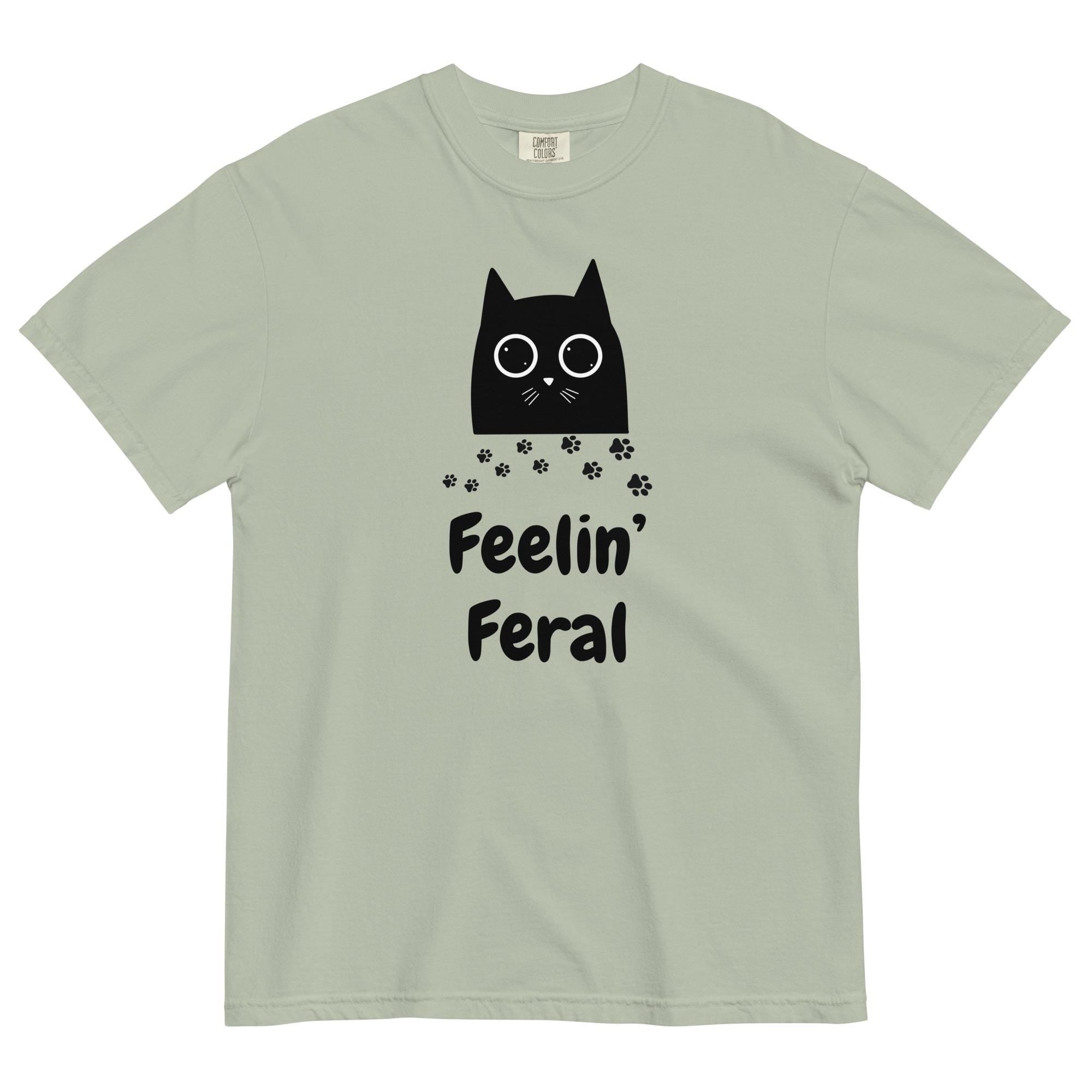 Funny Cat Shirt: Feelin' Feral Comfort Colors Tee