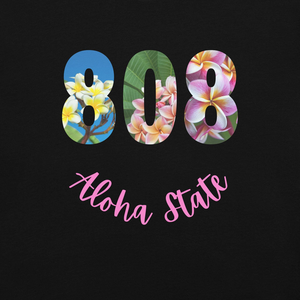 Hawaii T-Shirt: Comfort Colors 808 Aloha State Hawaii Plumeria Flowers, Unisex Cotton Tee