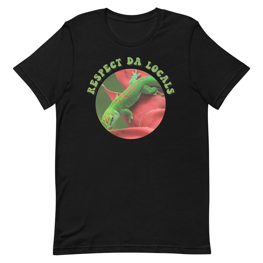 Gecko Shirt, Respect Da Locals, Tropical Lizard Tee, Unisex Hawaiian Apparel