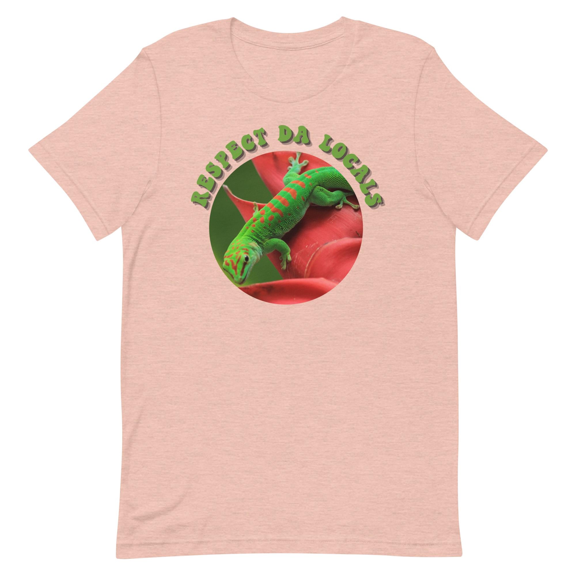 Gecko Shirt, Respect Da Locals, Tropical Lizard Tee, Unisex Hawaiian Apparel