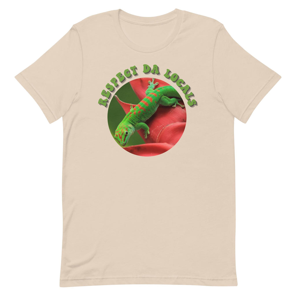 Gecko Shirt, Respect Da Locals, Tropical Lizard Tee, Unisex Hawaiian Apparel