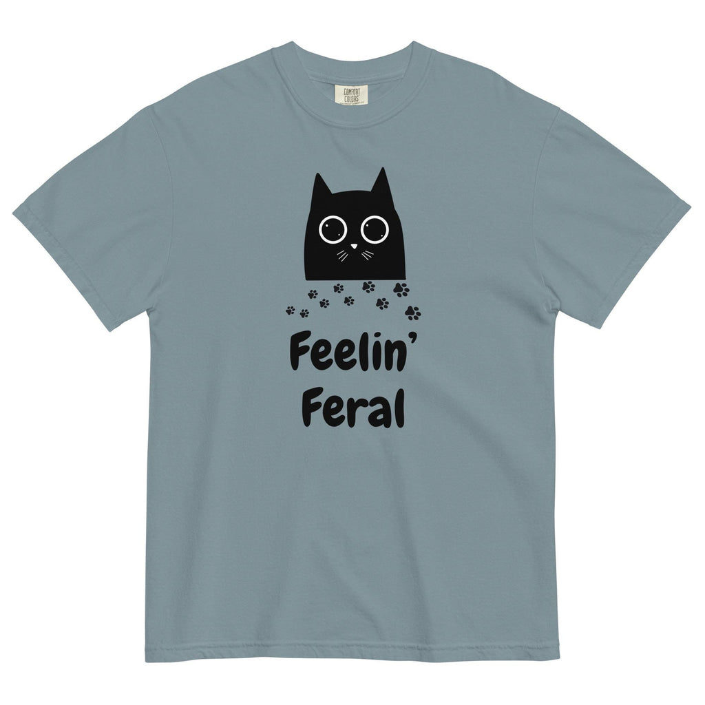 Funny Cat Shirt: Feelin' Feral Comfort Colors Tee