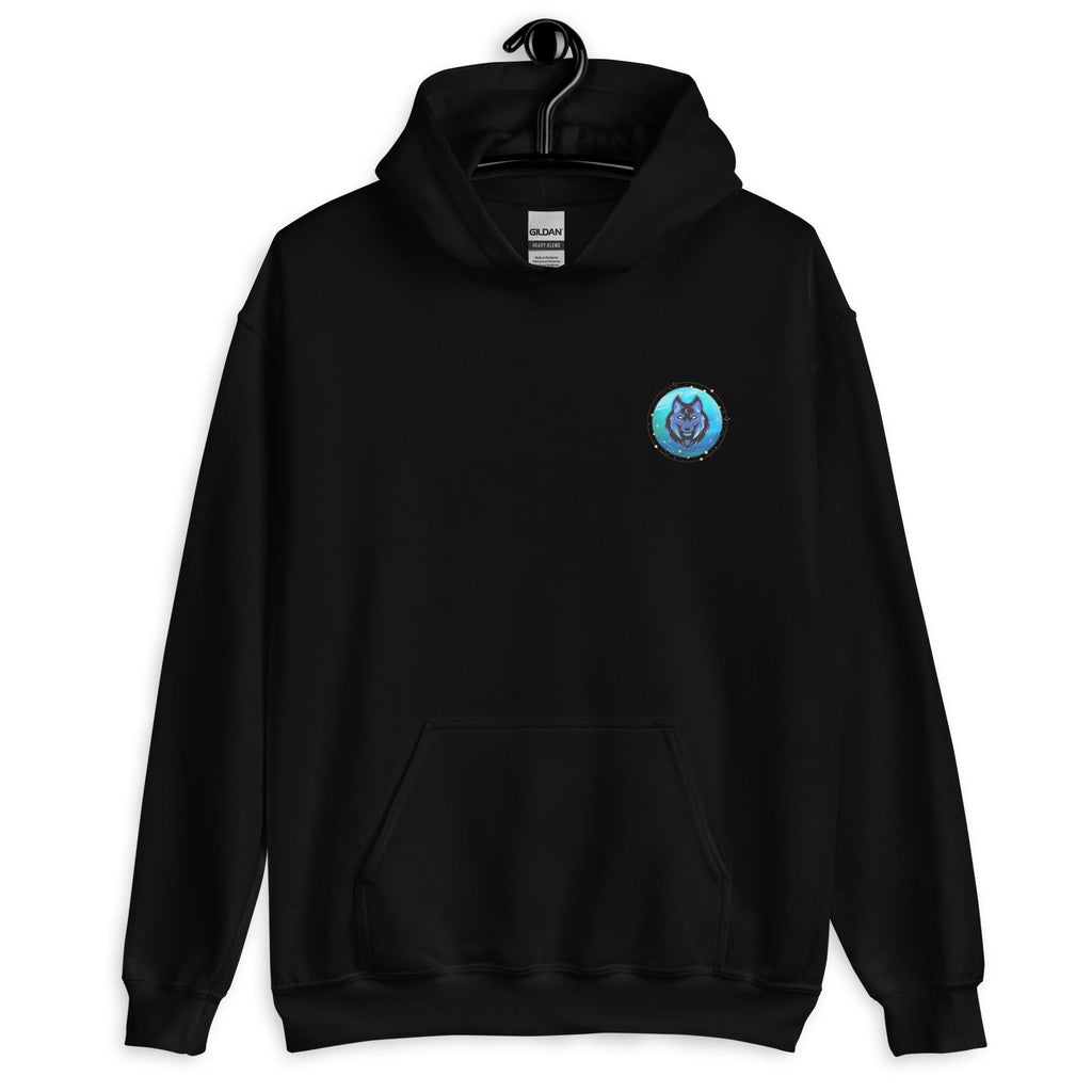 Blue Wolf Graphic Hoodie: USA Printed Unisex Pullover wolf sweatshirt 5X