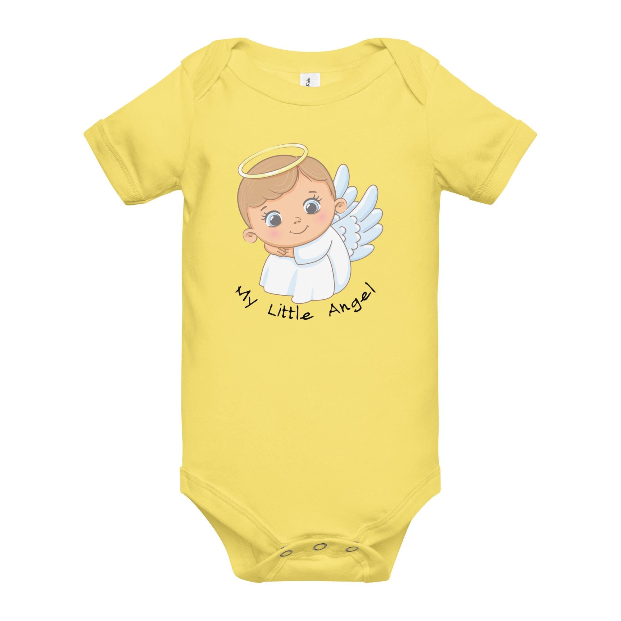 Angel baby bodysuit, Baby Angel outfit, Angel infant one piece, Baby short sleeve one piece, baby gift, cotton angel bodysuit baby shower