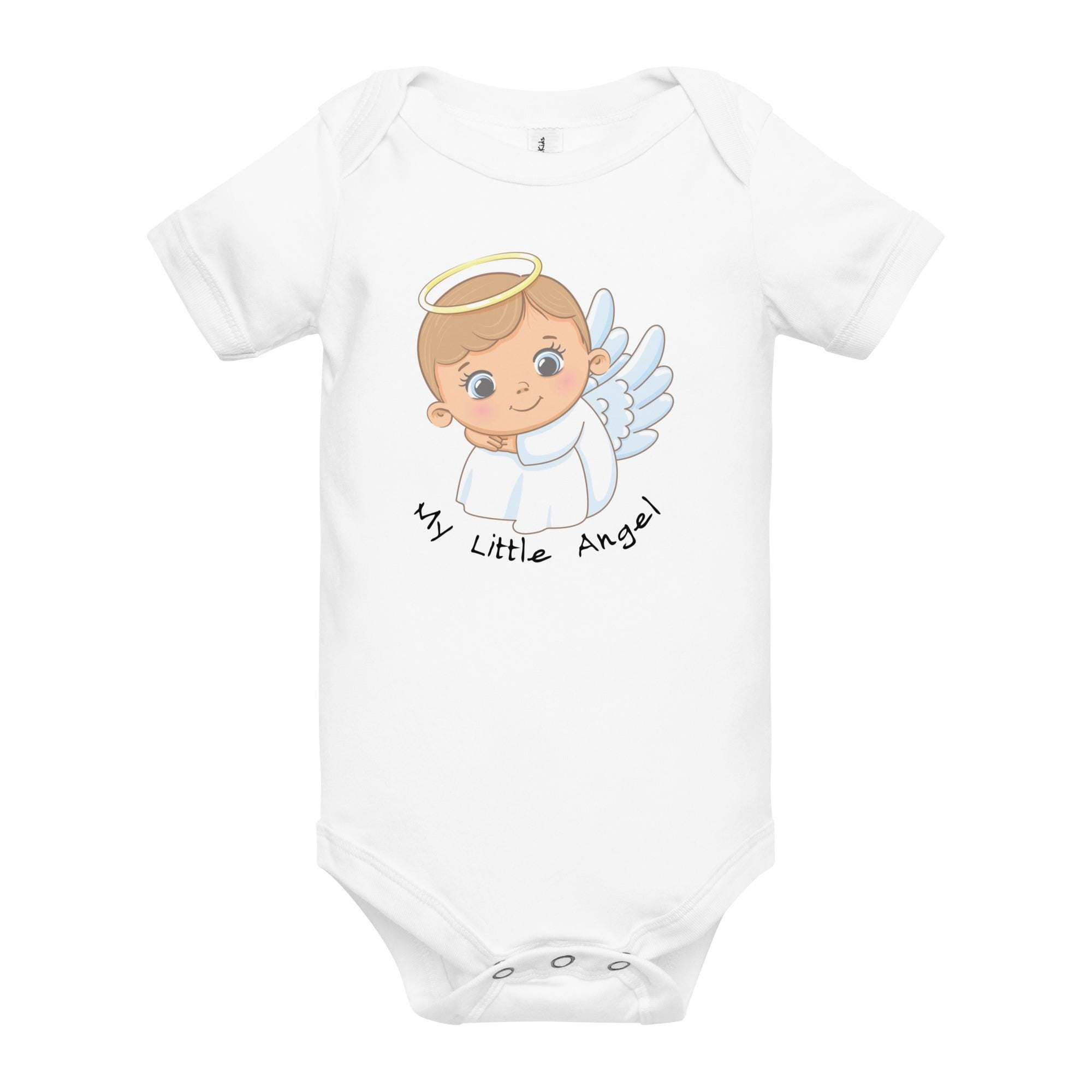 Angel baby bodysuit, Baby Angel outfit, Angel infant one piece, Baby short sleeve one piece, baby gift, cotton angel bodysuit baby shower