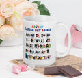LDS Mug, LDS alphabet ceramic mug, LDS hot chocolate mug, Latter Day Saint Mug white ceramic