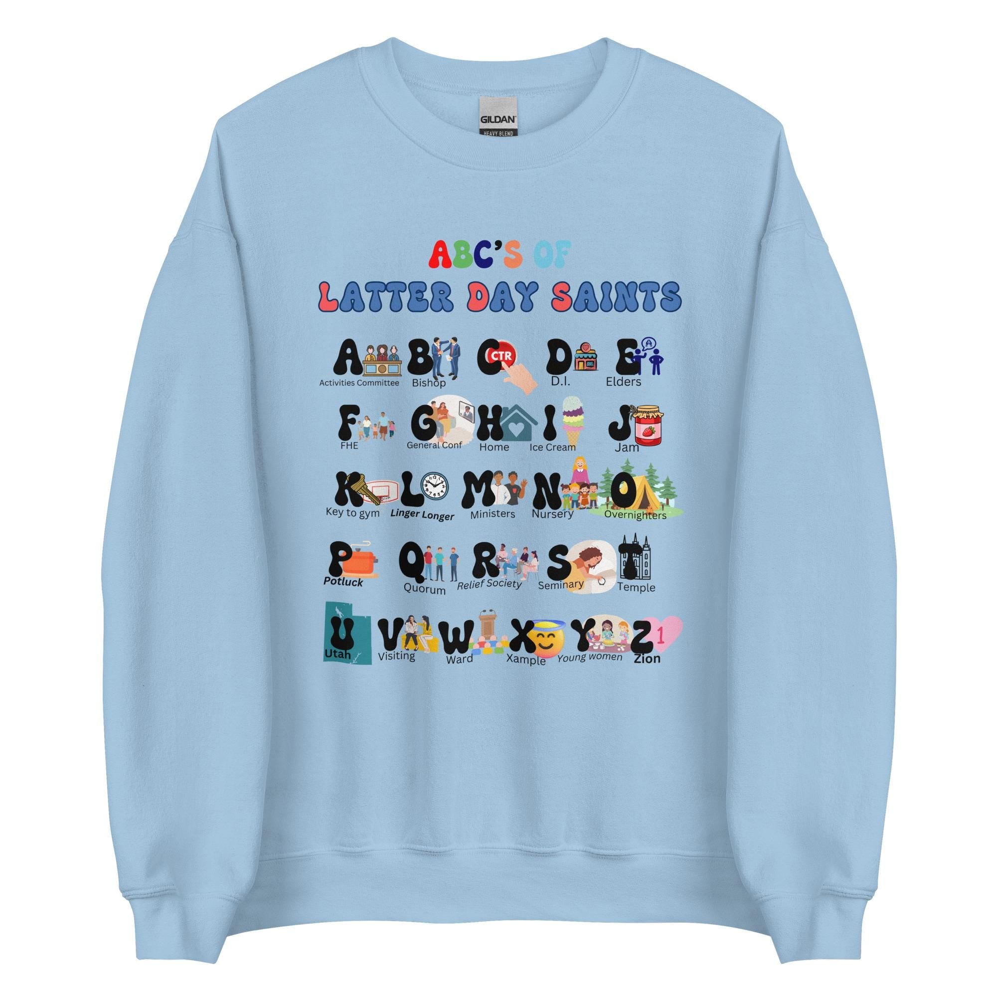 LDS Alphabet Sweatshirt: Latter-Day Saints Gift