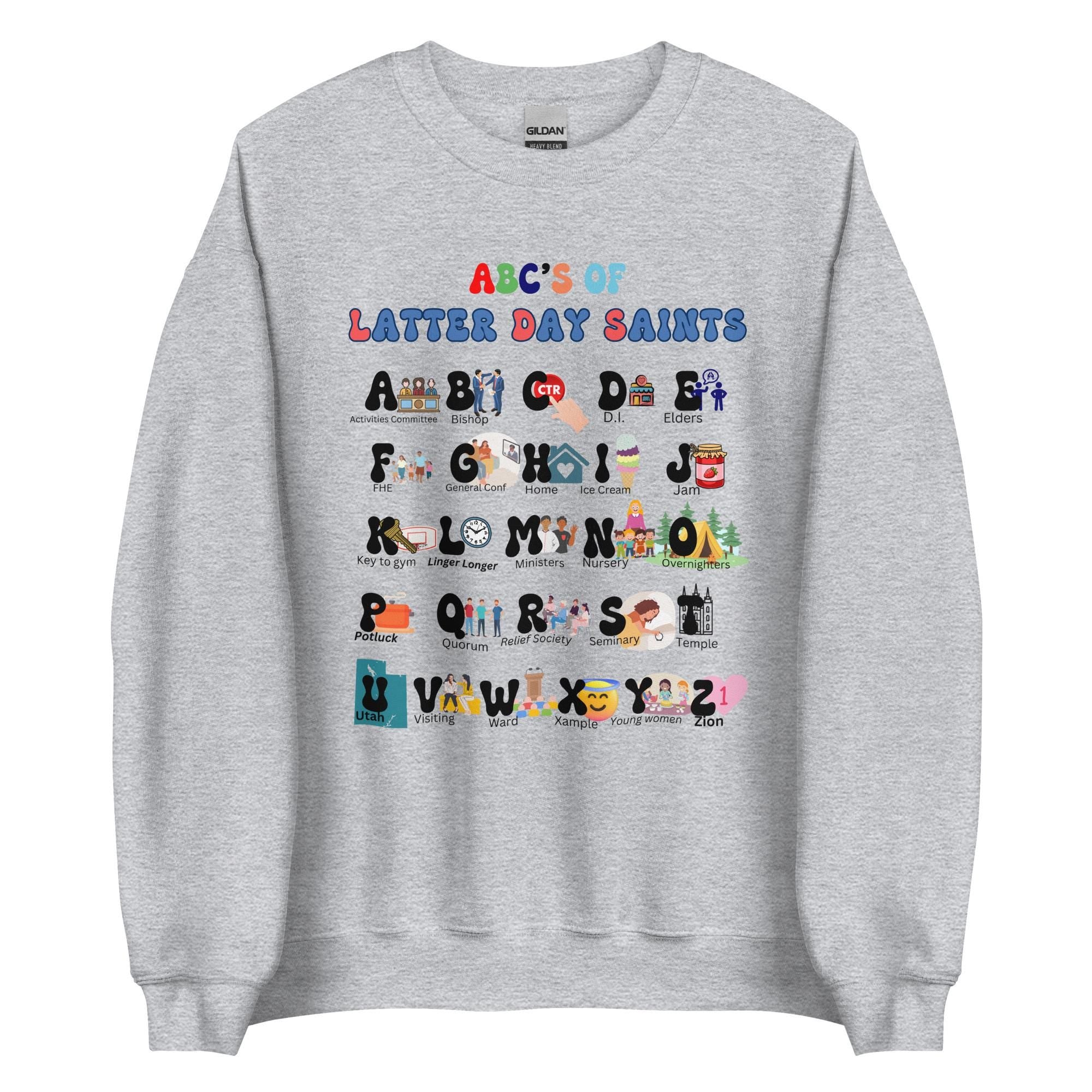 LDS Alphabet Sweatshirt: Latter-Day Saints Gift